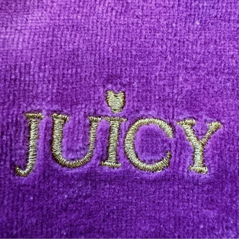 Juicy Couture Velour Y2K Hoodie Track Jacket Girls 2T Purple Gold Kids